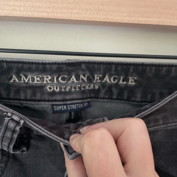 American Eagle Dark Gray Corduroy High Rise Jeggings Size 6 Long - Picture 4 of 9